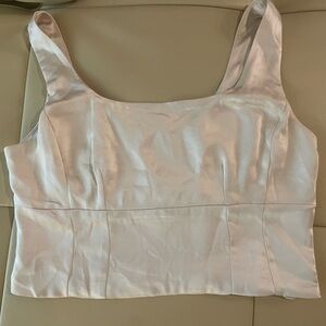Lulu's Cream Satin Crop Top